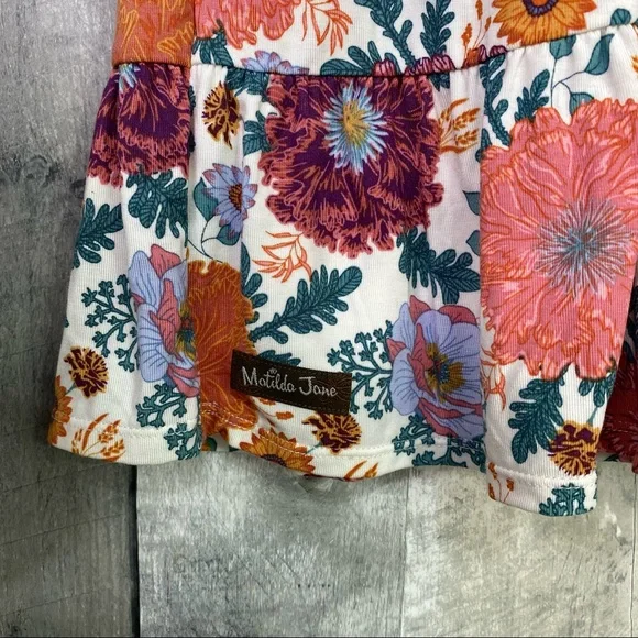 MATILDA JANE Wonderment Feeling Good Navy Floral Peasant Top Size Small - Picture 7 of 7